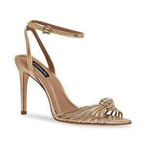BCBGMaxAzria Metallic Gold Knot Heels